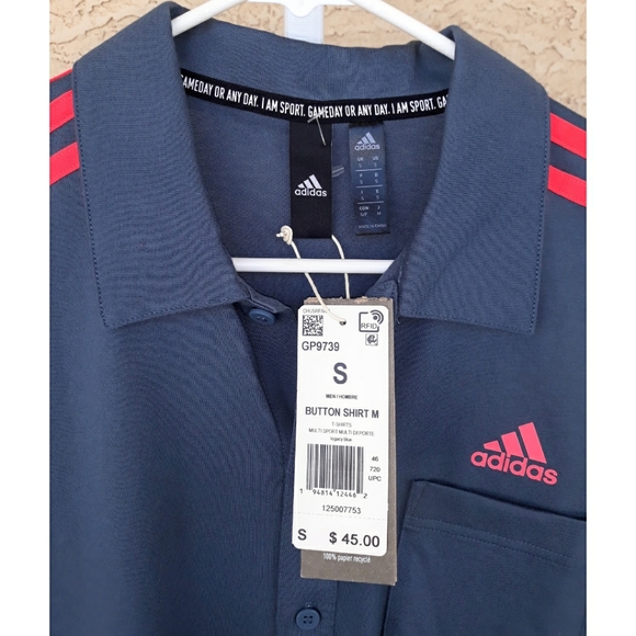 adidas GP9739 ID button front casual shirt NWT - Picture 3 of 4